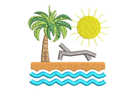 Beach Landscape: A Premium Embroidery Design