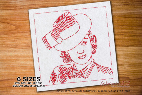 Beautiful Woman in 1940s Fashion Embroidery Review