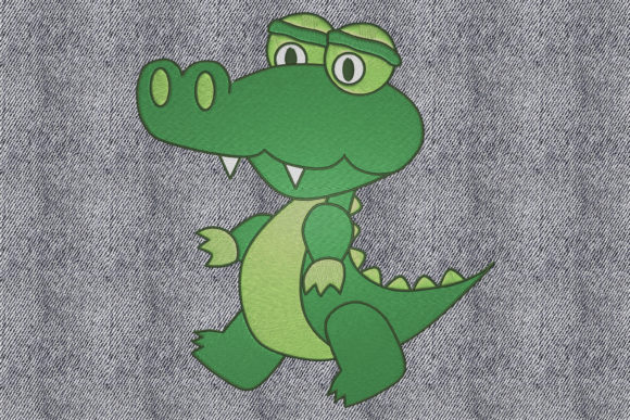 Charming Cute Alligator Embroidery Design