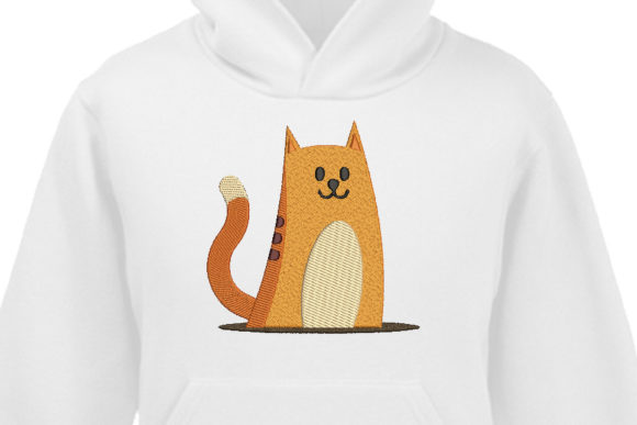 Cute Orange Cartoon Cat Embroidery Review