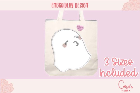Ghost Kiss Applique: A Charming Halloween Embroidery