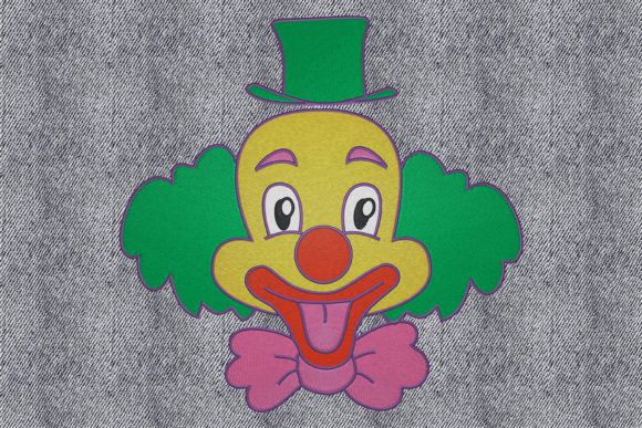 Happy Clown: A Playful Embroidery Design for Merch
