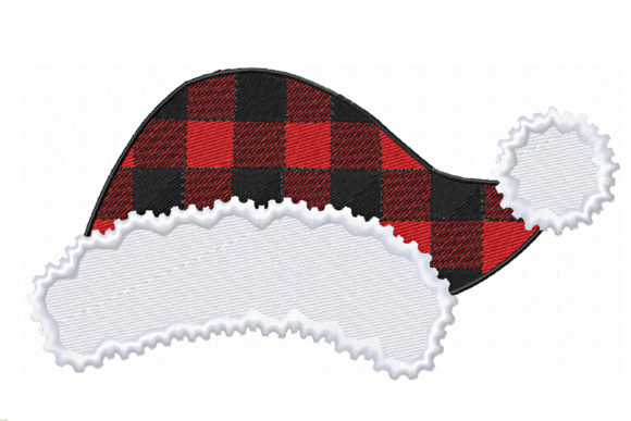 Santa Plaid Hat for Christmas: A Stylish Embroidery Choice