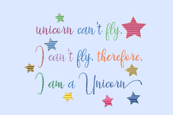 Unicorn Can t Fly Quote Embroidery Review